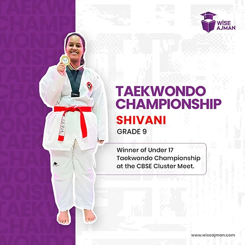 Taekwondo Wise Ajman Achievements of Wise Indian Private School; best CBSE School in Ajman, best primary schools in ajman uae, best secondary schools in ajman uae, best kindergarten in ajman uae